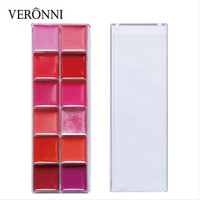 Palette de maquillage pour les lèvres 12 couleurs sans logo, rouge à lèvres, gloss à lèvres, cosmétique, palette de rouge à lèvres