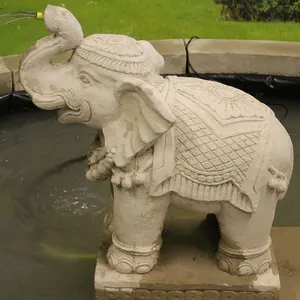 Heißer Verkauf im Freien dekorative Stein bronze kleine Elefanten skulptur Wasser brunnen