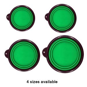 Piring hewan peliharaan Carabiner lipat portabel, mangkuk makanan & kucing anjing & kucing silikon ramah lingkungan dapat dilipat 350ml luar ruangan berkemah perjalanan - Product Image 6