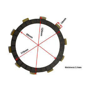 แผ่นคลัตช์รถจักรยานยนต์สำหรับ YAMAHA TZM150 FZR250 DT200 <span class=keywords><strong>FZR400</strong></span> FZ400 YZ85 - Product Image 1