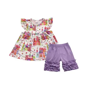 Bulk Sale Yiwu China Factory Direct Sale Girls Wholesale Boutique Clothing set Pretty Baby Clothes