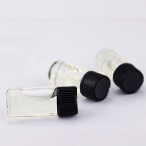 1ml 2ml 3ml 5ml स्पष्ट छोटे सार ग्लास पैकिंग बोतल शीशियों के साथ काले प्लास्टिक पेंच टोपी नमूना परीक्षण के लिए - Product Image 4