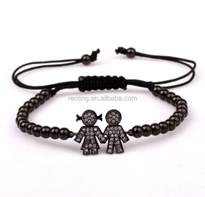 Bracelet plaqué or 18K, avec breloque <span class=keywords><strong>en</strong></span> macramé, bijoux perlés, <span class=keywords><strong>en</strong></span> acier inoxydable, pour fille et garçon, nouvelle mode - Product Image 5
