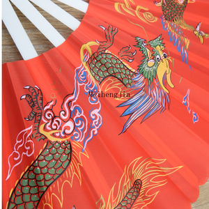 Thâm quyến nhà máy tùy chỉnh logo riêng 12 "14" nhựa tay vải lớn Kungfu Fan fan hâm mộ lớn - Product Image 5