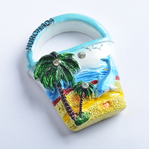 Imán de Resina 3D Personalizado con Logotipo, Recuerdo de Playa Tropical con Delfín, Imán de Resina <span class=keywords><strong>para</strong></span> Refrigerador con Decoración de Cristal - Product Image 5
