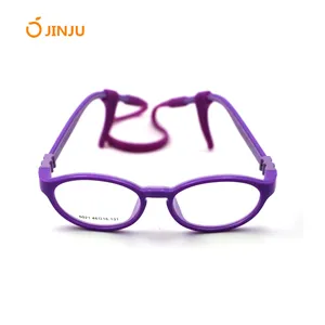 顶级销售铰链可更换太阳穴橡胶眼镜带TR90儿童无螺丝眼镜儿童光学框架