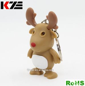 Alce llavero con sonido y función LED Navidad llavero - Product Image 1