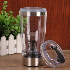 Coctelera eléctrica de acero inoxidable con tapa a prueba de fugas, botella de agua con agitación automática para café, 450ml - Product Image 5