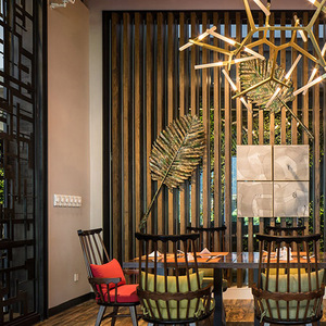 クーウィンレストランWpc木材チューブとモダンストリップ木製天井木製プラスチックパネル - Product Image 5