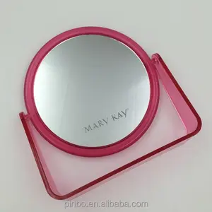 Custom Foldable Double Sides Plastic Cosmetic Standing Table Makeup Mirror