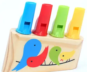 Оптовая продажа Лидер продаж Бесплатная логотип дети enucation Музыкальные инструменты забавные деревянные плоский свисток