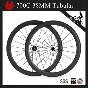 2015 piezas chinas de la bicicleta 700c 38 mm Tubular Wheelset del carbón ruedas de bicicleta del <span class=keywords><strong>camino</strong></span> con Novatec 271 - Product Image 1