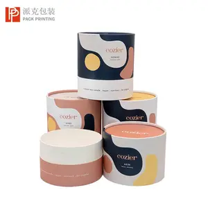 Custom Kraft Paper Handmade Soy Wax Luxury Candle Glass Jar Box Tube Packaging For Gift