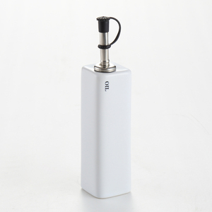 Decal White Ceramic Oil and <strong>Vinegar</strong> Bottle, White Salt &amp; Pepper <strong>Shaker</strong> - Product Image 3