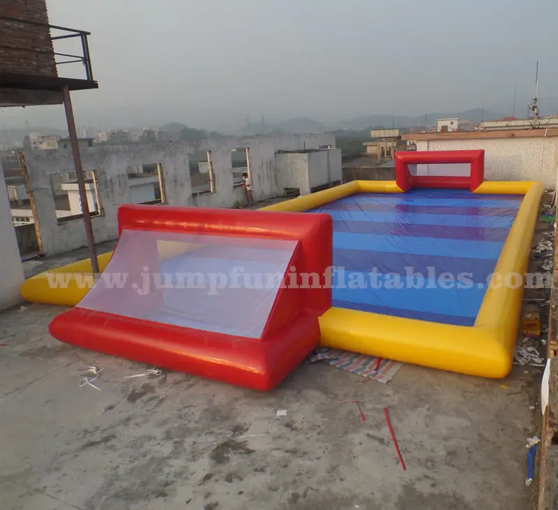 22x10 meter inflatable soap soccer pitch commercial rental use Human water soap football field for adults