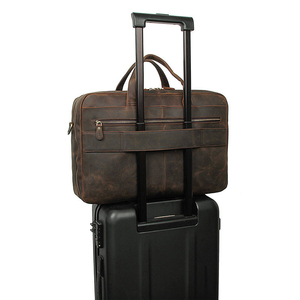 Borsa per Laptop in Pelle Premium Crazy Horse da 17 Pollici, Borsa Messenger in Vera Pelle da Uomo, Grande Borsa in Stile Cowboy, Valigetta in Pelle - Product Image 5
