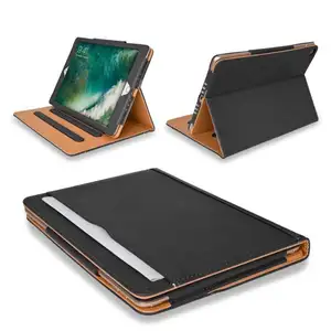 High Quality Tablet Cover For Ipad 9.7 2018 ProPU Leather Black Tan Tablet Case