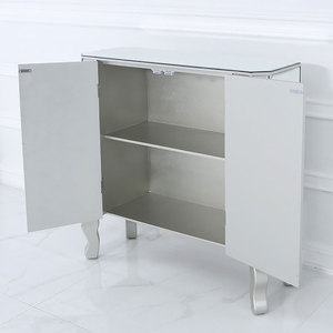 Credenza in Vetro Veneziano con Design a Specchio, Mobiletto Angolare a 2 Ante <span class=keywords><strong>per</strong></span> Camera da Letto e Soggiorno - Product Image 3