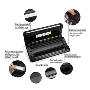 Laut Pembantu GN-1058A 2-in-1 Sistem Operasi Manual Vakum Penyegelan untuk Pengawetan Makanan, hitam - Product Image 6