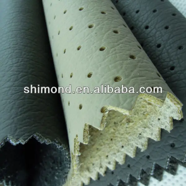 Real Leather Powder Flocking Backing Perforated PU Synthetic for Auto Leather, Upholstery. Sofa etc