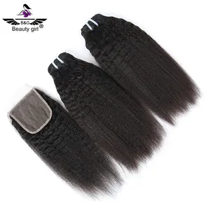 Produk Rambut Manusia dari China Pasokan Pabrik Tidak Diproses Rambut Virgin Remy Peru Bundel Lurus Yaki