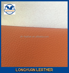 Asiento de coche de cuero de cuero de grano litchi en relieve de pvc para el sofá tapizado/coche barato tejido con nonwoven - Product Image 4