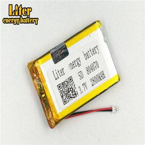 Plug 1.5-2 P 3.7 V 804070 2800 mah Ultra thin battery Lipo, thin film Lithium Rechargeable Battery Li-ion battery - Product Image 3