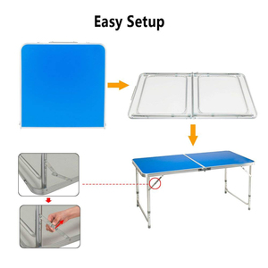 <span class=keywords><strong>Table</strong></span> pliante rectangulaire en aluminium bleue pour le <span class=keywords><strong>camping</strong></span> en plein air moderne, 120 cm, pour 4 personnes - Product Image 6