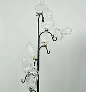 Bouteille à fleurs en verre transparent rayé, personnalisé avec clip, accessoires pour décoration de maison, 1 pièce