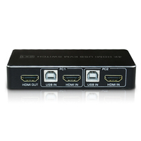 Kvm-interruptor negro 4k, usb, hdmi, 2 puertos