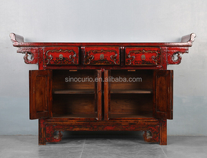 Armoire antique chinoise style classique meubles laqués en relief - Product Image 4