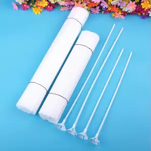 Suporte de balão branco de 40 cm, varas e copos de plástico