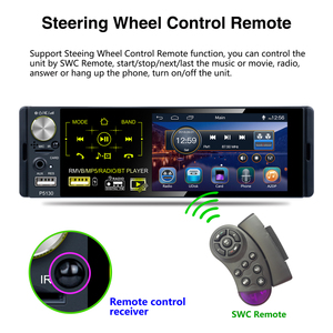 Podofo-autorradio <span class=keywords><strong>1</strong></span> Din estéreo para coche pantalla táctil capacitiva de 4,<span class=keywords><strong>1</strong></span> ", vídeo RDS/FM/AM BT, con cámara trasera y micrófono - Product Image 4