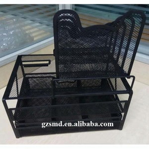 Fabriceer Zwart Metaal Gaas Kantoor Tafel Organizer Desktop Document Opslag Rekken Dossier Trays Voor Efficiënt Document - Product Image 4