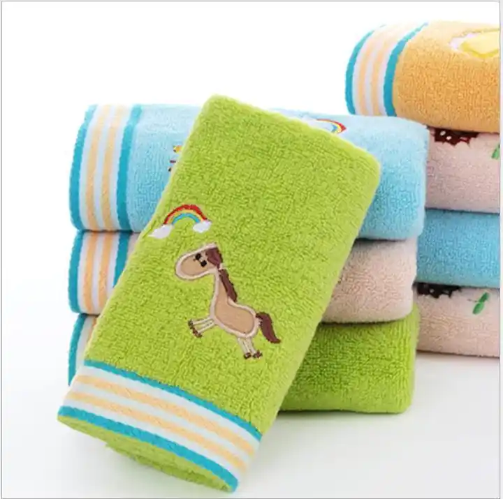 JRT brand 100% Cotton animal embroidered cute hand towels for kids