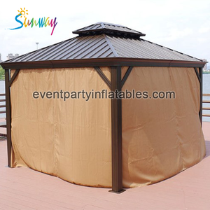 Gazebo extérieur en métal à cadre en aluminium, abri de jardin Pop up Gazebo 1 pièce étui de décoration extérieure en bois solide 5 ans - Product Image 4