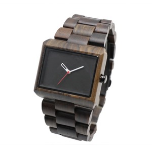 2017 Reloj de madera de lujo impermeable del cuarzo natural de la nueva caja cuadrada de la llegada con insignia de encargo - Product Image 3