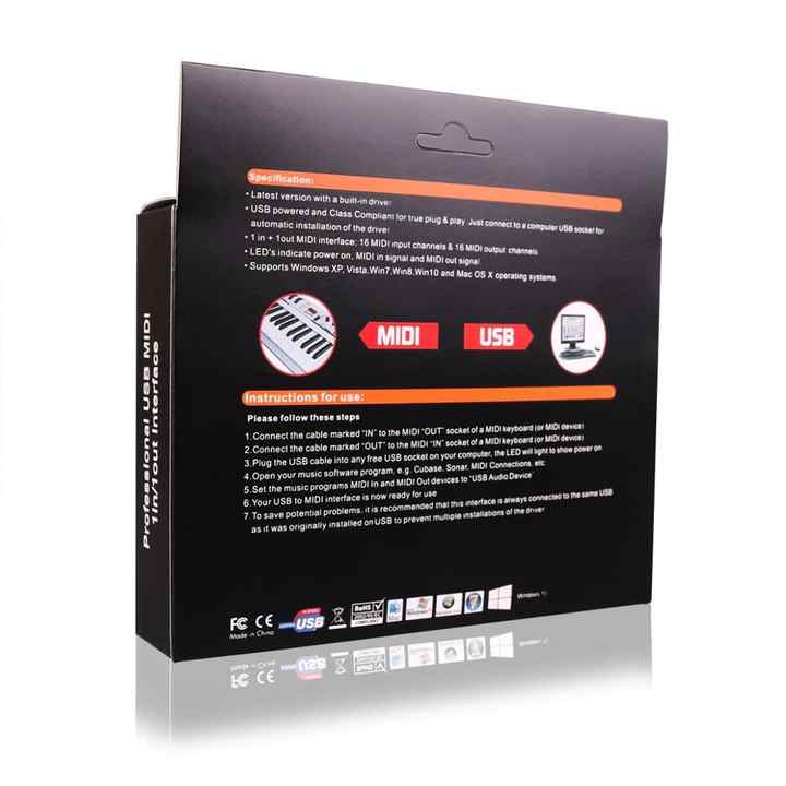 Hifing Convenient In-out Interface Usb Midi Cable With 5-pin for Yamaha Musical Instruments
