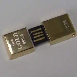 Barra de ouro 1tb de disco flash usb com caixa de presente