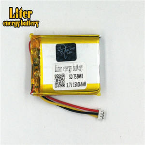 1.5-<span class=keywords><strong>3</strong></span> P 753048 lithium battery 1500 mah rechargeable Li-Polymer Battery PL LiPo battery with wires - Product Image 2