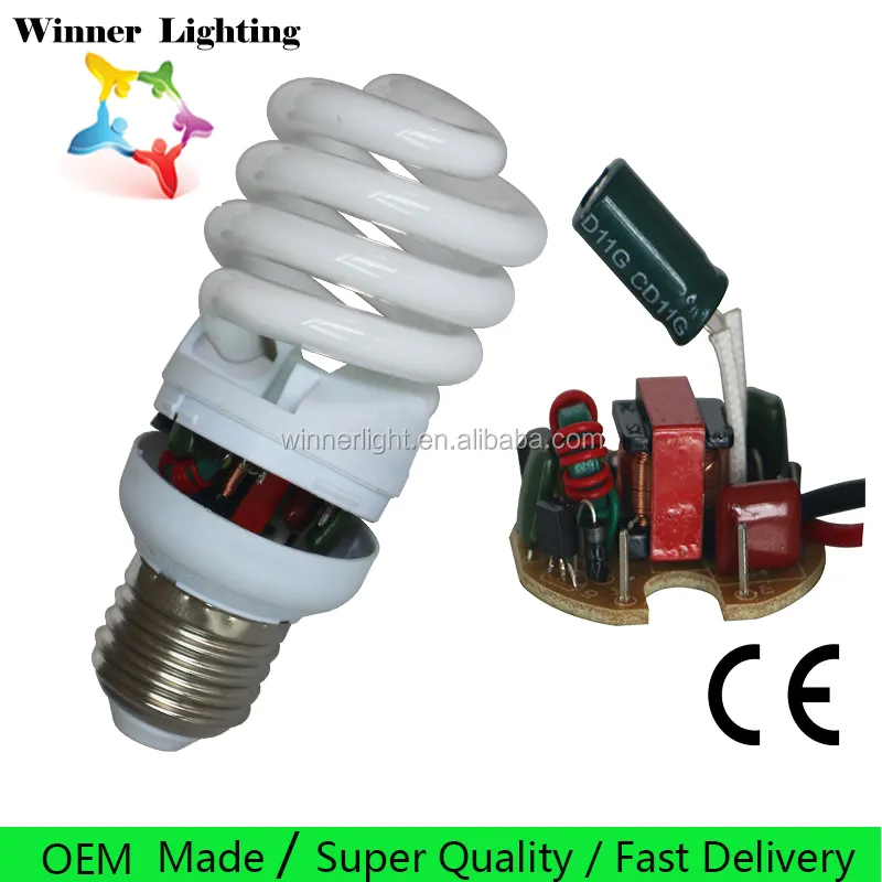 13 Вт половина полные спиральные энергосберегающие лампочки e27 <span class=keywords><strong>CFL</strong></span> лампы 7 мм с двумя подковообразными нагревающими элементами освещения оптовая продажа