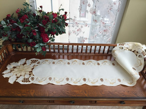 <span class=keywords><strong>Chemin</strong></span> de <span class=keywords><strong>table</strong></span> <span class=keywords><strong>rouge</strong></span> bougie De Noël broderie - Product Image 4