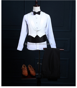 Smoking da sposo Groomsman Blazer abito da sposa da uomo abiti da ballo smoking (giacca + pantaloni + gilet) NA31 abito da uomo nero stile lungo - Product Image 5