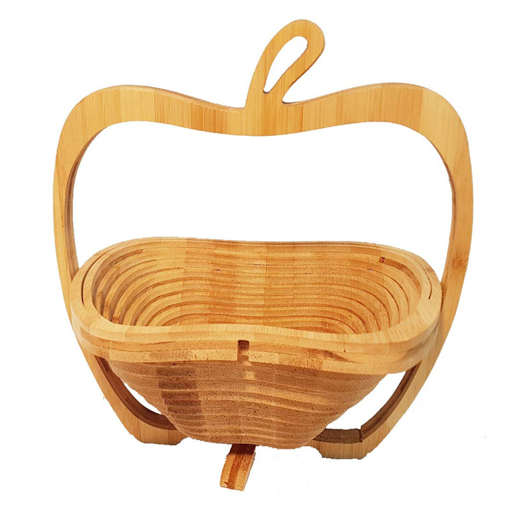 Горячая Распродажа креативная Складная натуральная корзина для фруктов из бамбука