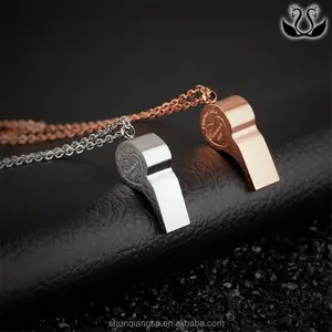 Wholesale Jewelry Stainless Steel Rose Gold Whistle Couple Necklace