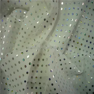 Sequins Polyester Chiffon Fabric for Lady Dress