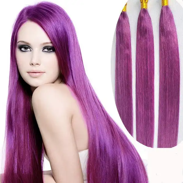 Tissage de cheveux à la mode Violet, rouge, couleur violette