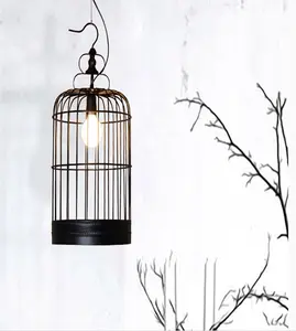 Stainless Steel Round Bird Cage Parrot Cage天井ランプペンダントライト