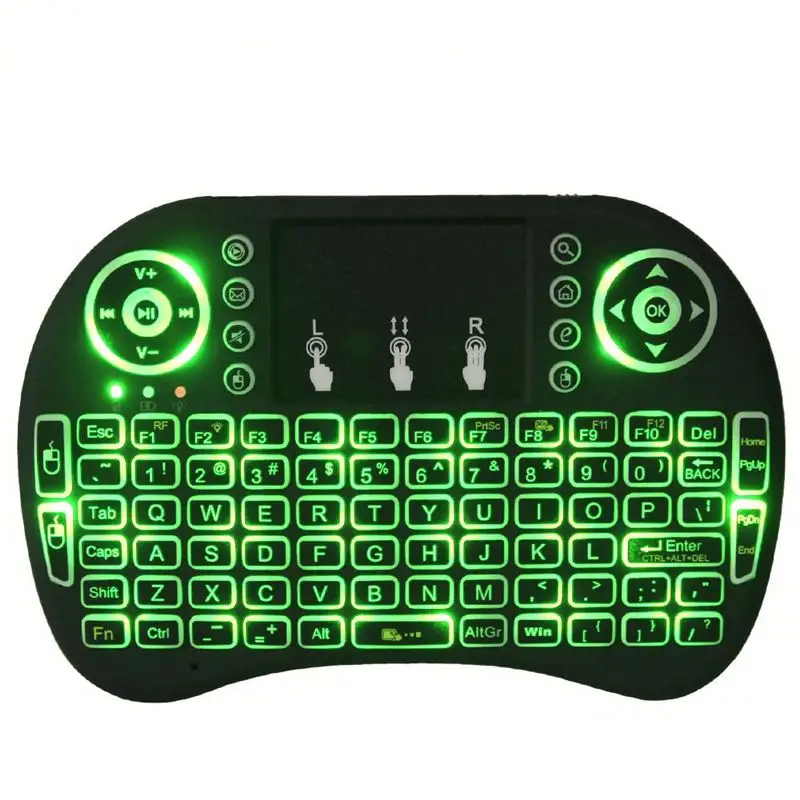 2.4g mini wireless keyboard i8 for android tv box 2.4g fly air mouse i8 backlight keyboard