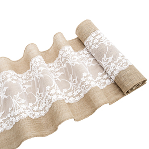 Elegant Jute Table Runners Burlap Lace Table Cloth Wedding <strong>Party</strong> Home Decoration Modern <strong>Tablecloth</strong> - Product Image 3